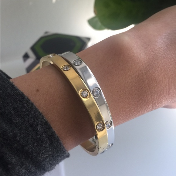 LOVE look bracelet gold crystal diamonds - Picture 4 of 7